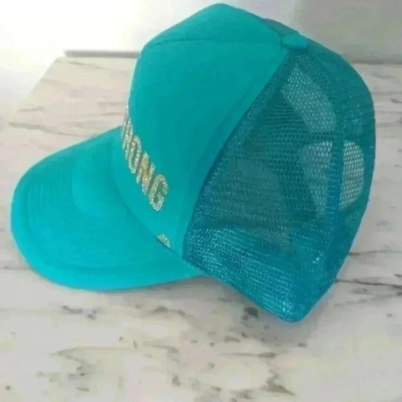 Mother Trucker #GIRLSTRONG Teal Trucker Hat - Picture 4 of 6